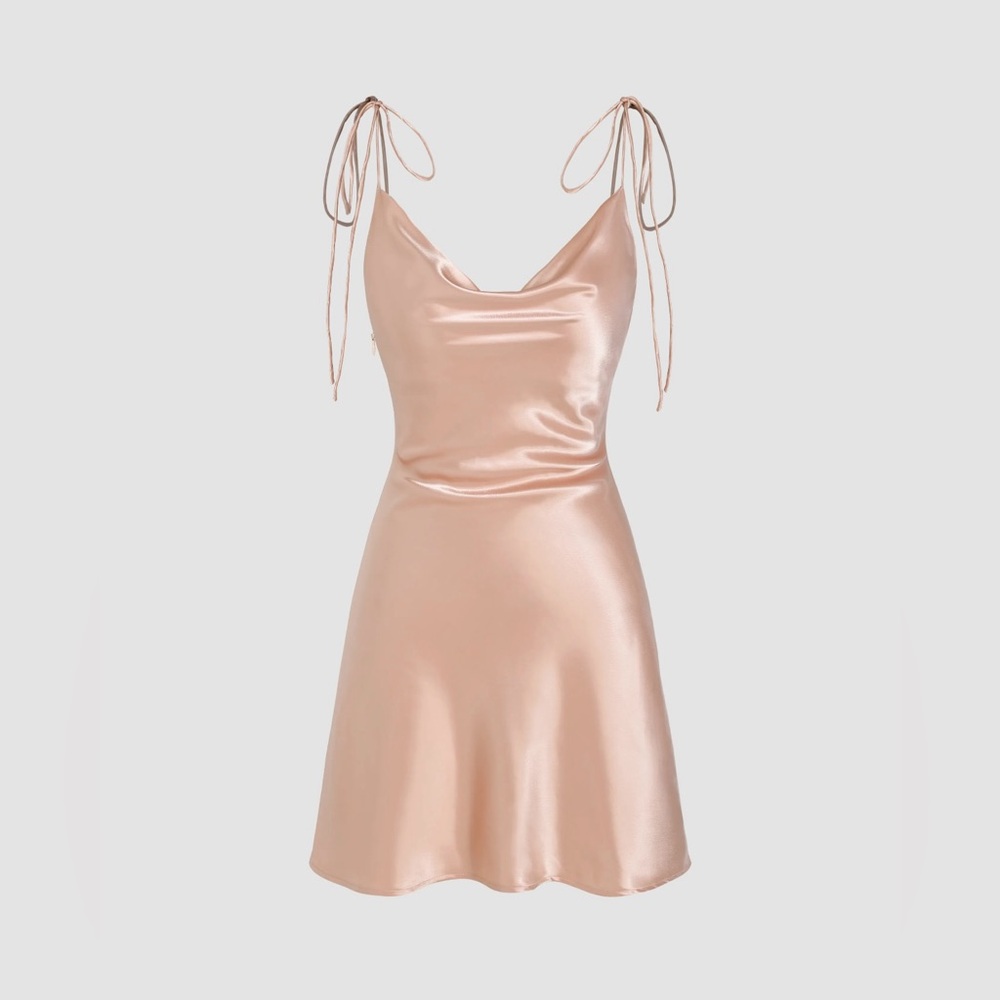 Satin pink dress